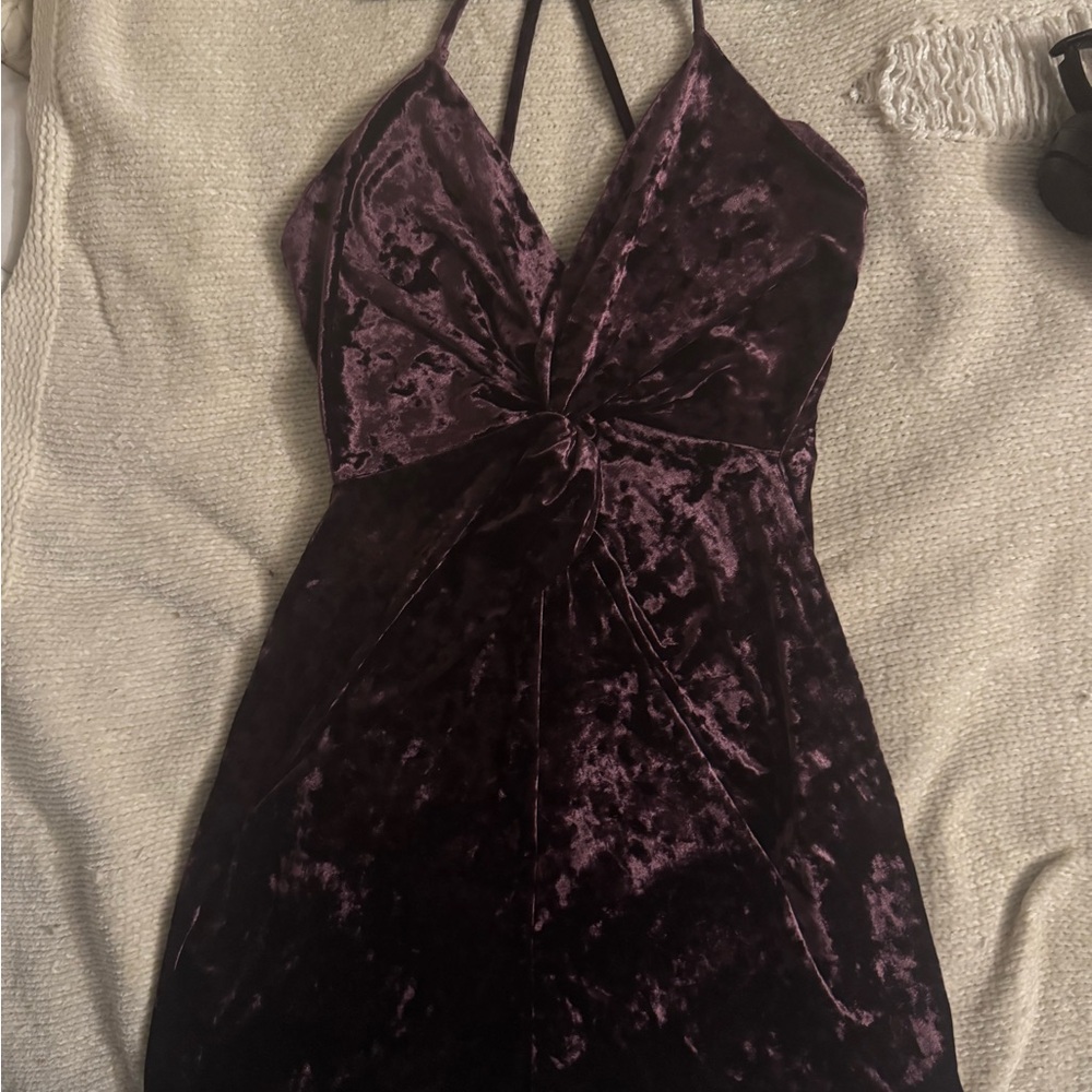 Zara Velvet Backless Dress in Rich Purple
